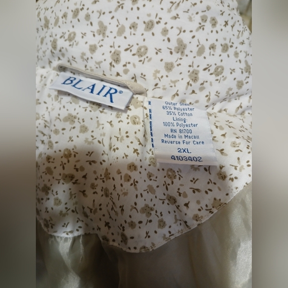 Blair Beige Jacket w/Floral Print 2X‎ - Picture 8 of 8